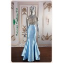 Candace Blue Satin Mermaid Gown