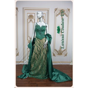 Aphrodite Emerald Green Straight Long Dress