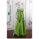 Iris Green Peas Sequin Short Dress