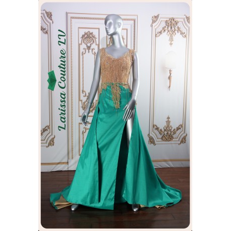 Nena Princess Green/Gold A-Line Dress