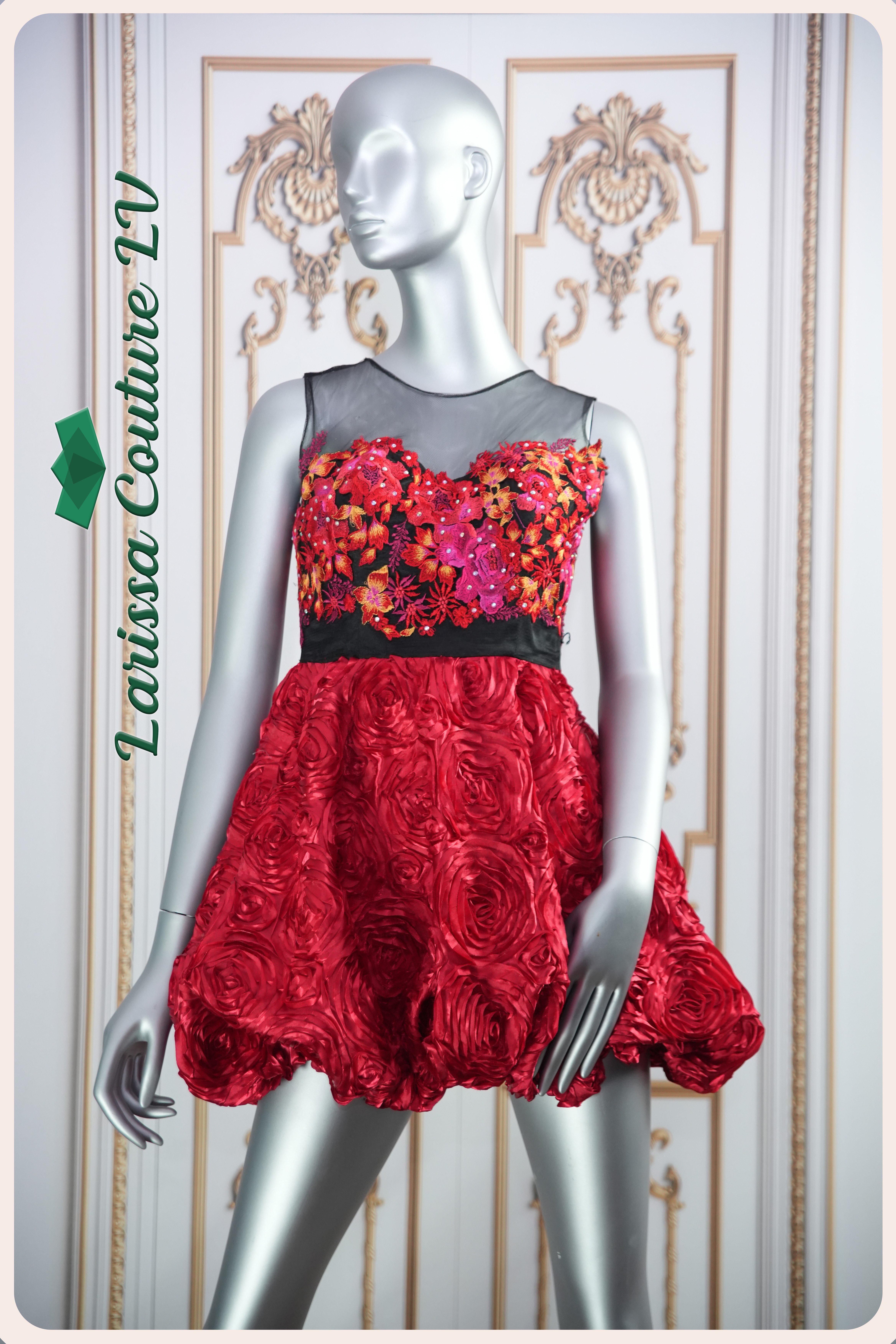 Amira Red Mini Bubble Dress