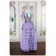 Cecilia Floral Ruffles Lavender A-Line Dress