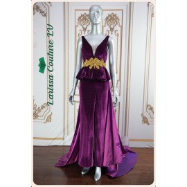 Kailyn Royal Purple Velvet Dress