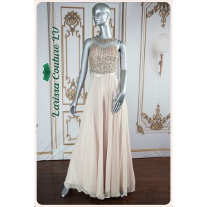 Eliza Champagne Chiffon Dress