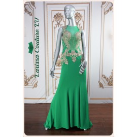Sofia Green Gold Long Dress