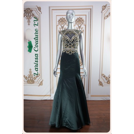 Mila Dark Green Two Pieces Dress