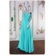 Aurora Aqua Long Dress Beaded