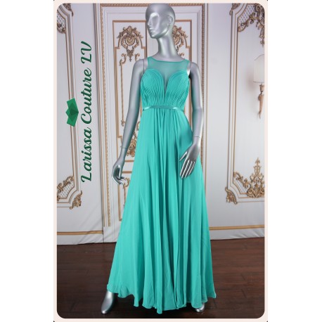 Grace Light Sea Green A-Line Long Dress - Larissa Couture LV