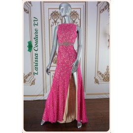 Zoe Royal Fuchsia Lace A-Line Dress