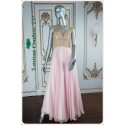 Karolina Pink Gold Beaded Dress