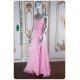 Leah Pink Rhinestones Beaded Top Dress