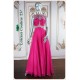 Addison Hot Pink Beading Bedazzled Long Dress