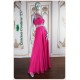 Addison Hot Pink Beading Bedazzled Long Dress