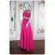 Addison Hot Pink Beading Bedazzled Long Dress