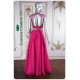 Addison Hot Pink Beading Bedazzled Long Dress