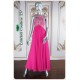 Valentina Fuchsia Beaded Long Dress