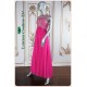 Valentina Fuchsia Beaded Long Dress