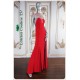 Delilah Red Beaded Top Long dress