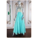 Audrey A-Line Color Aqua Long Dress