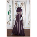 Adeline Burgundy Rhinestones Chained A-line Dress