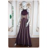 Adeline Burgundy Rhinestones Chained A-line Dress
