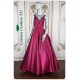 Vivian Hot Pink Metallic Glitter Long Dress