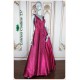 Vivian Hot Pink Metallic Glitter Long Dress