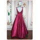 Vivian Hot Pink Metallic Glitter Long Dress