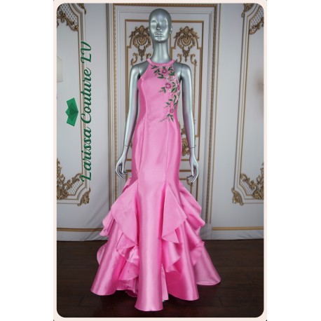 Lyla Pink Satin Mermaid Dress