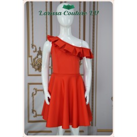 Ximena Scuba Orange Girl Dress