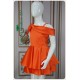 River Orange Satin Girl Party Dress