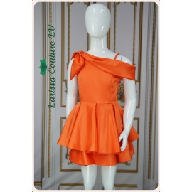 River Orange Satin Girl Party Dress