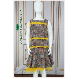 Blackely Multicolor German Tweed Girl Party Wear Dress