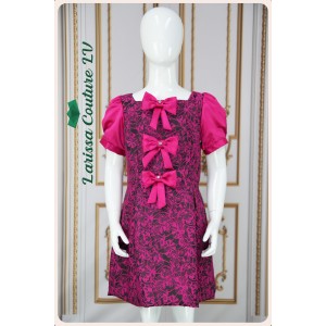 Amaya Cerise Brocade Party Wear Girl Dress