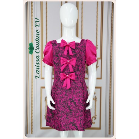 Amaya Cerise Brocade Party Wear Girl Dress