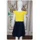 June Yellow/Navy Party Wear Girl Dress