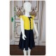 June Yellow/Navy Party Wear Girl Dress