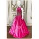 Hot Pink Velvet Gown