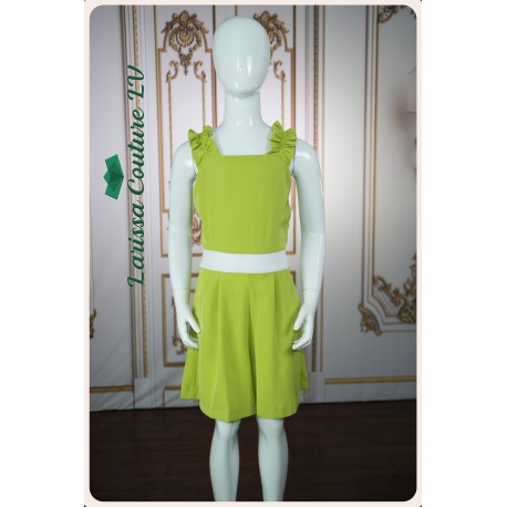 Zuri June Bud Green Shorts Girl Dress