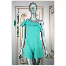 Vivienne Verdigris One Shoulder Girl Romper