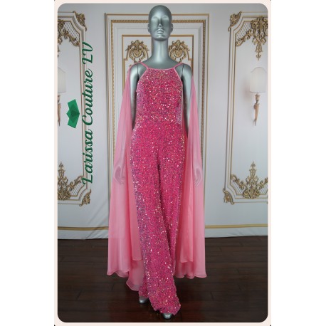 Tatum Velvet Sequin Pink Jumpsuit